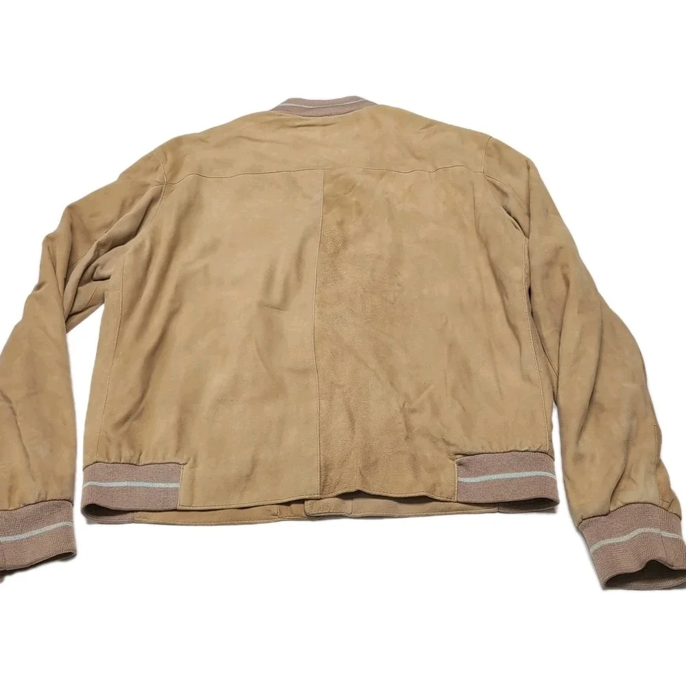 Vtg 90s-Y2K Massimo Rebecchi Suede‎ Leather Bomber Jacket Mens 40 M Italy READ